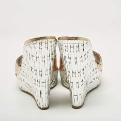 Giuseppe Zanotti Metallic Snakeskin Embossed Leather Platform Wedge Sandals Size 40