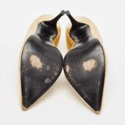 Pre Owned Giuseppe Zanotti Gold Leather Pointed Toe Pumps Size 41