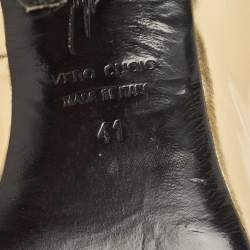 Pre Owned Giuseppe Zanotti Gold Leather Pointed Toe Pumps Size 41