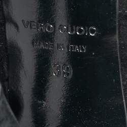 Pre Owned Giuseppe Zanotti x Balmain Black Suede Zip Embellished Midcalf Boots Size 39