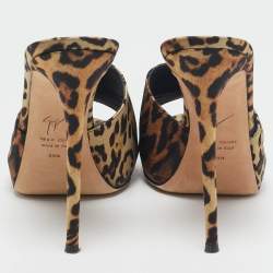 Giuseppe Zanotti Brown/Black Satin Nettie Sandals Size 39.5