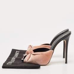 Giuseppe Zanotti Pink/Patent Velvet Slide Sandals Size 39.5