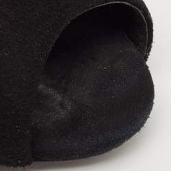 Giuseppe Zanotti Black/Silver Suede and Leather Peep Toe Mules Size 39