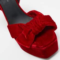 Giuseppe Zanotti Red Velvet Betty Platform Sandals Size 40
