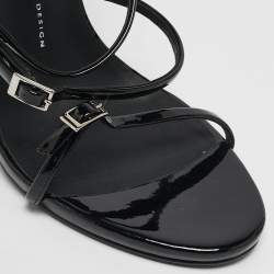 Giuseppe Zanotti Black Patent Leather lien 115PL Siutta Sandals Size 41