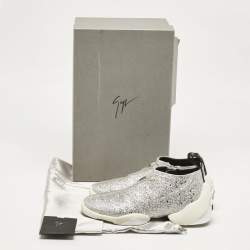Giuseppe Zanotti Silver Glitter Jump Sneakers Size 37