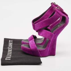 Giuseppe Zanotti Pink Suede Platform Heel Less Wedge Sandals Size 36