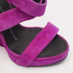 Giuseppe Zanotti Pink Suede Platform Heel Less Wedge Sandals Size 36