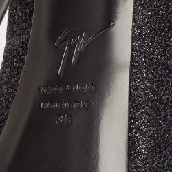 Giuseppe Zanotti Black Lurex Fabric Sharon Peep Toe Pumps Size 36