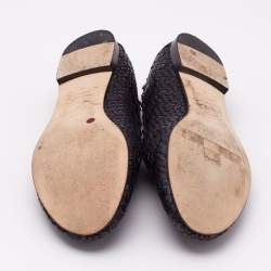 Giuseppe Zanotti Black Woven Leather Smoking Slippers Size 37