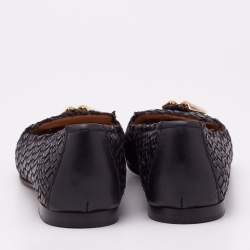 Giuseppe Zanotti Black Woven Leather Smoking Slippers Size 37