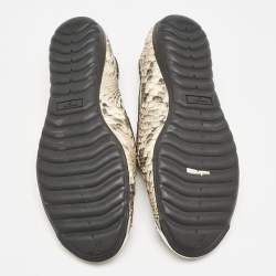 Giuseppe Zanotti Grey Python Embossed Leather Smoking Slippers Size 36