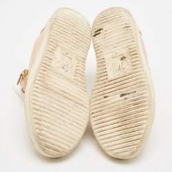 Giuseppe Zanotti Beige Leather London Lace Up Sneakers Size 38