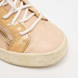 Giuseppe Zanotti Beige Leather London Lace Up Sneakers Size 38