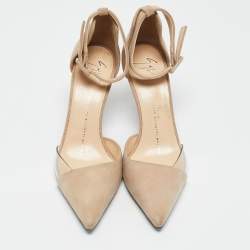 Giuseppe Zanotti Beige Suede and PVC Mary Jane Pumps Size 36.5