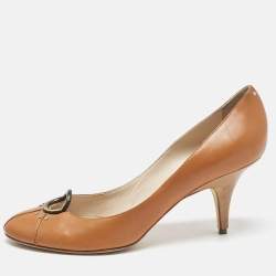 Giuseppe Zanotti Brown Leather Round Toe Pumps Size 40