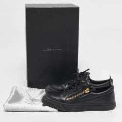 Giuseppe Zanotti Black Leather Augus Sneakers Size 39