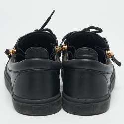 Giuseppe Zanotti Black Leather Augus Sneakers Size 39