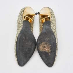Giuseppe Zanotti Gold Glitter Round Toe Pumps Size 39.5