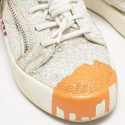 Giuseppe Zanotti Multicolor Glitter Frankie Lace Up Sneakers Size 37