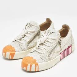 Giuseppe Zanotti Multicolor Glitter Frankie Lace Up Sneakers Size 37