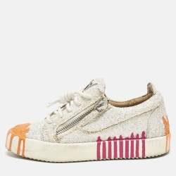 Giuseppe Zanotti Multicolor Glitter Frankie Lace Up Sneakers Size 37