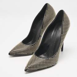 Giuseppe Zanotti Black Leather Ester Studded Pumps Size 38.5