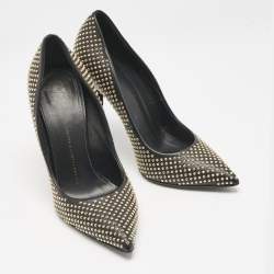 Giuseppe Zanotti Black Leather Ester Studded Pumps Size 38.5