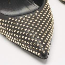 Giuseppe Zanotti Black Leather Ester Studded Pumps Size 38.5
