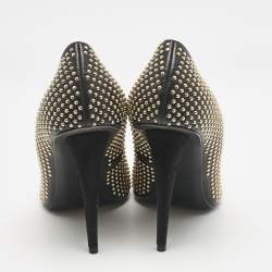 Giuseppe Zanotti Black Leather Ester Studded Pumps Size 38.5