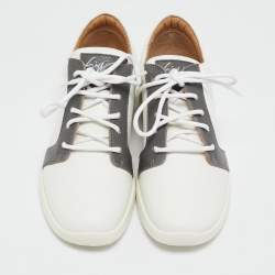 Giuseppe Zanotti White/Grey Leather G Runner Low Top Sneakers Size 36