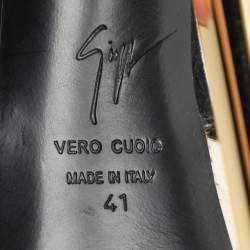 مملوكة مسبقًا صندل جوسيبي زانوتي سويدي برتقالي ونقشة الفهد بحزام للكاحل مقاس 39