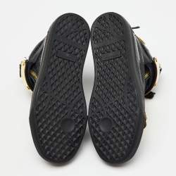 Giuseppe Zanotti Black Croc Embossed Leather Coby High Top Sneakers Size 40