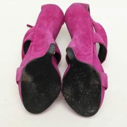 Giuseppe Zanotti Purple Suede Alien Wedge Sandals Size 37.5