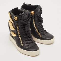 Giuseppe Zanotti Black Leather Cruel Summer High Top Sneakers Size 36
