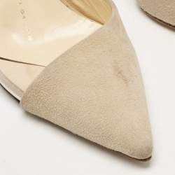 Giuseppe Zanotti Beige Suede and PVC D'orsay Pumps Size 36