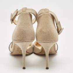 Giuseppe Zanotti Beige Suede and PVC D'orsay Pumps Size 36