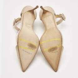 Giuseppe Zanotti Beige Suede and PVC D'orsay Pumps Size 36