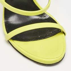 Giuseppe Zanotti Lime Green Leather Margaret Sandals Size 37