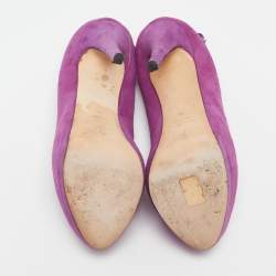 Giuseppe Zanotti Magenta Pink Suede Platform Peep Toe Ankle Strap Pumps Size 35