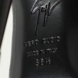 Giuseppe Zanotti Black Leather Peep Toe Ankle Booties Size 36.5