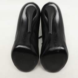 Giuseppe Zanotti Black Leather Peep Toe Ankle Booties Size 36.5