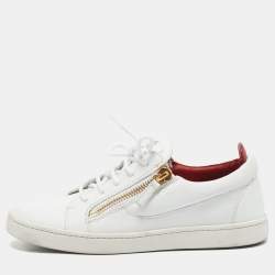 Pre Owned حذاء رياضي جوسيبي زانوتي جلد نقشة ثعبان رصاصي رباط علوي مقاس 37.5