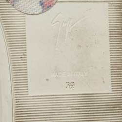 Pre Owned حذاء رياضي جوسيبي زانوتي جلد نقشة ثعبان رصاصي رباط علوي مقاس 37.5