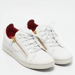 Pre Owned حذاء رياضي جوسيبي زانوتي جلد نقشة ثعبان رصاصي رباط علوي مقاس 37.5