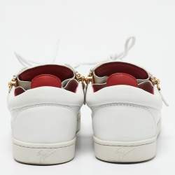 Pre Owned حذاء رياضي جوسيبي زانوتي جلد نقشة ثعبان رصاصي رباط علوي مقاس 37.5