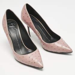 Giuseppe Zanotti Pink Ostrich Leather Lucrezia Pumps Size 35