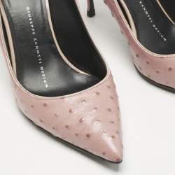 Giuseppe Zanotti Pink Ostrich Leather Lucrezia Pumps Size 35