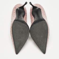 Giuseppe Zanotti Pink Ostrich Leather Lucrezia Pumps Size 35