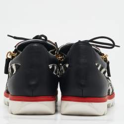 Giuseppe Zanotti Multicolor Zebra Print Pony Hair and Leather Lace Up Sneakers Size 42.5